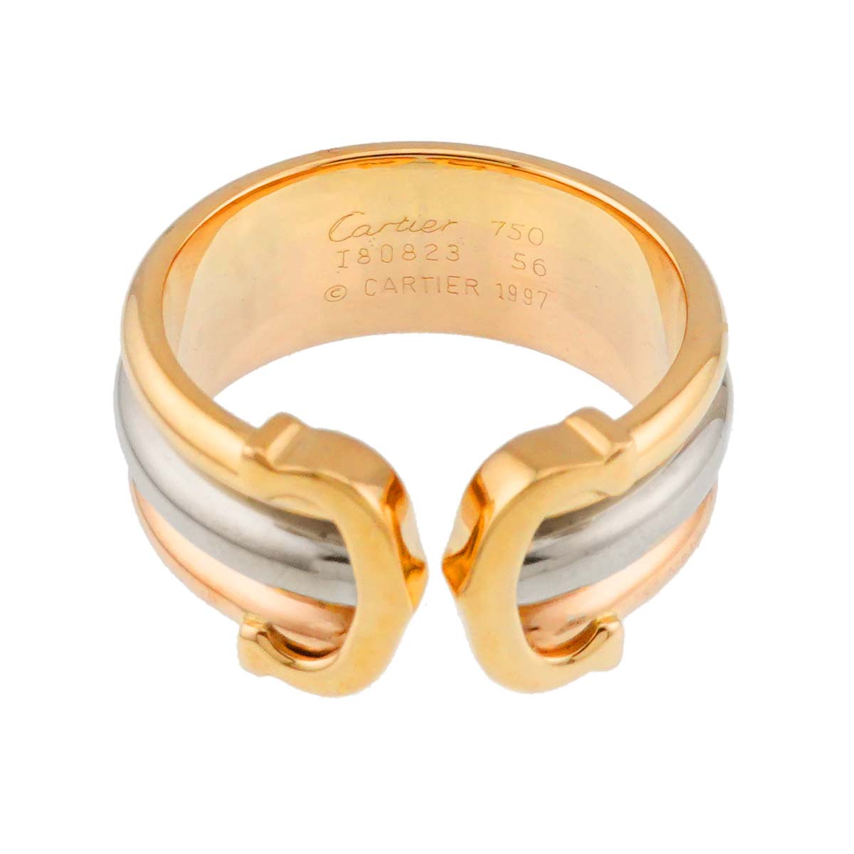 Cartier C2 LM Ring 18K YG WG PG 750 Size56 7.5(US)