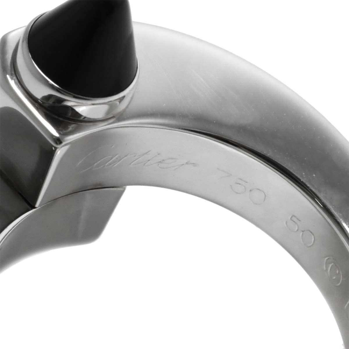 Menotte Onyx Ring 18K White Gold 750 size50 5.25(US)