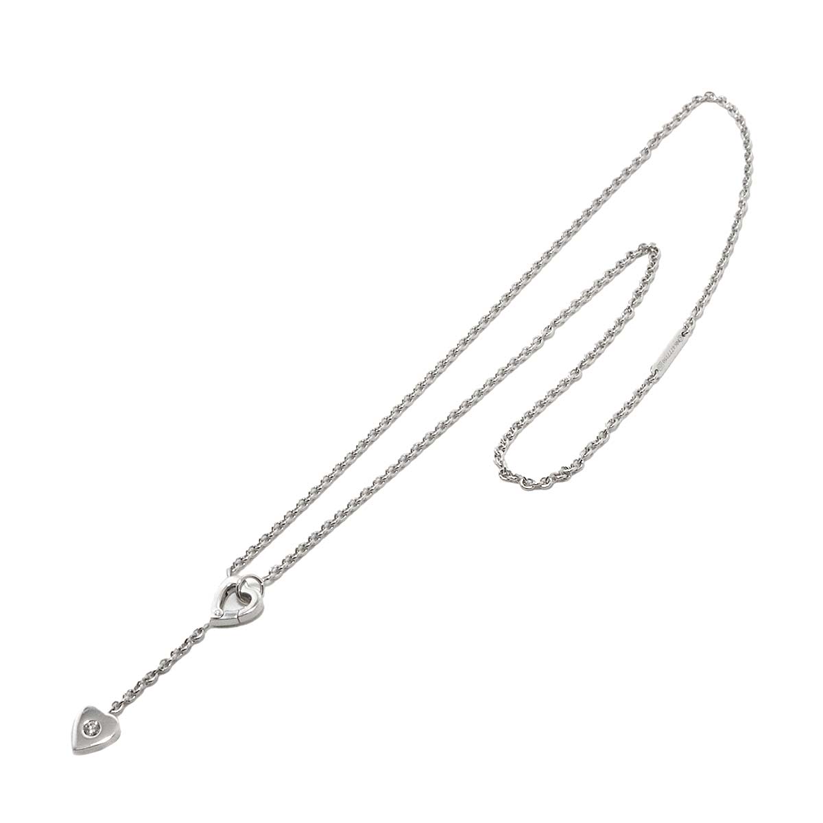 Heart Diamond Necklace 18K White Gold 750
