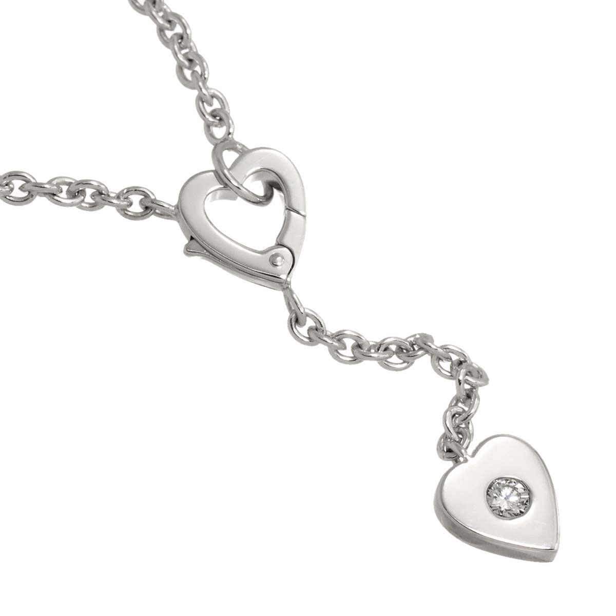 Heart Diamond Necklace 18K White Gold 750