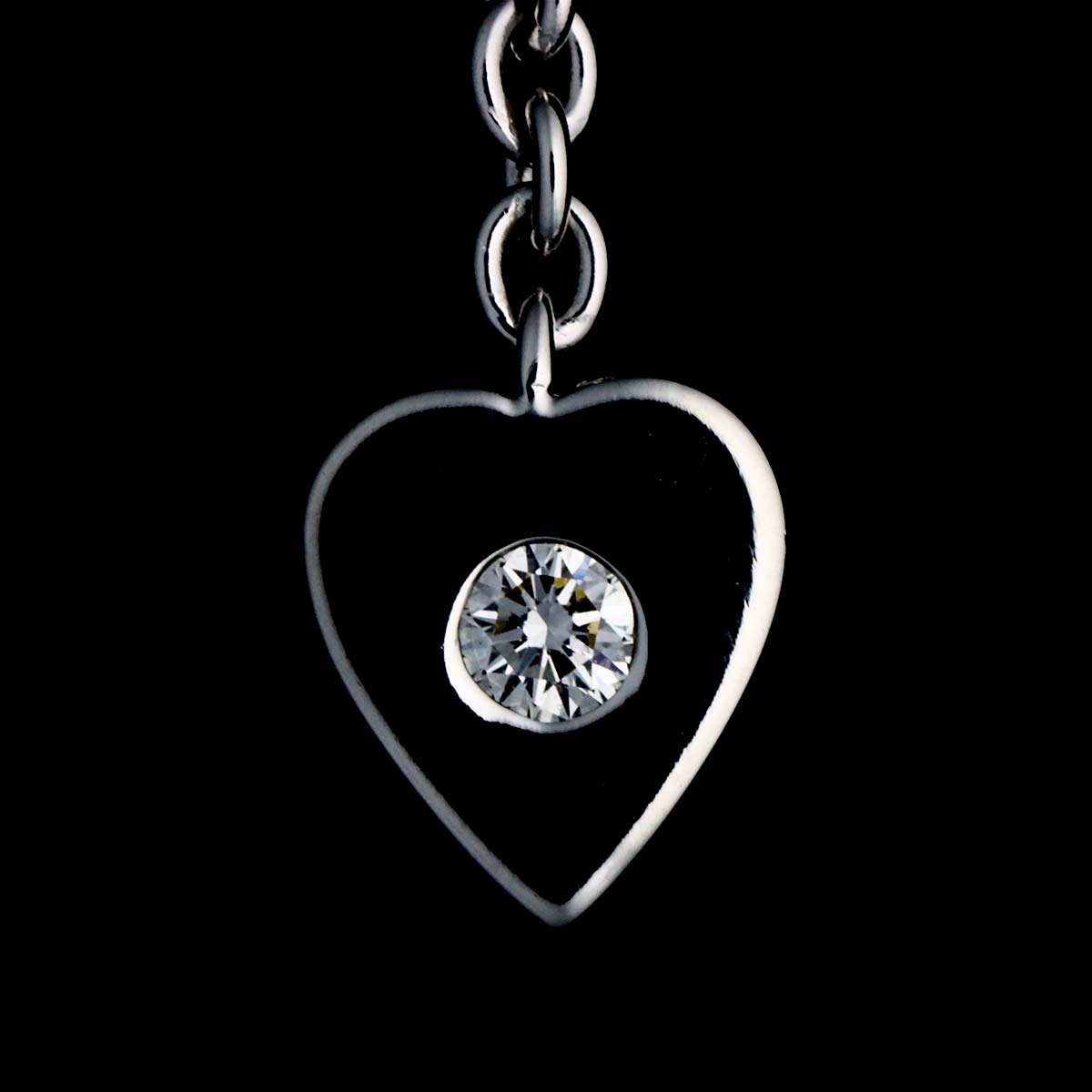 Heart Diamond Necklace 18K White Gold 750