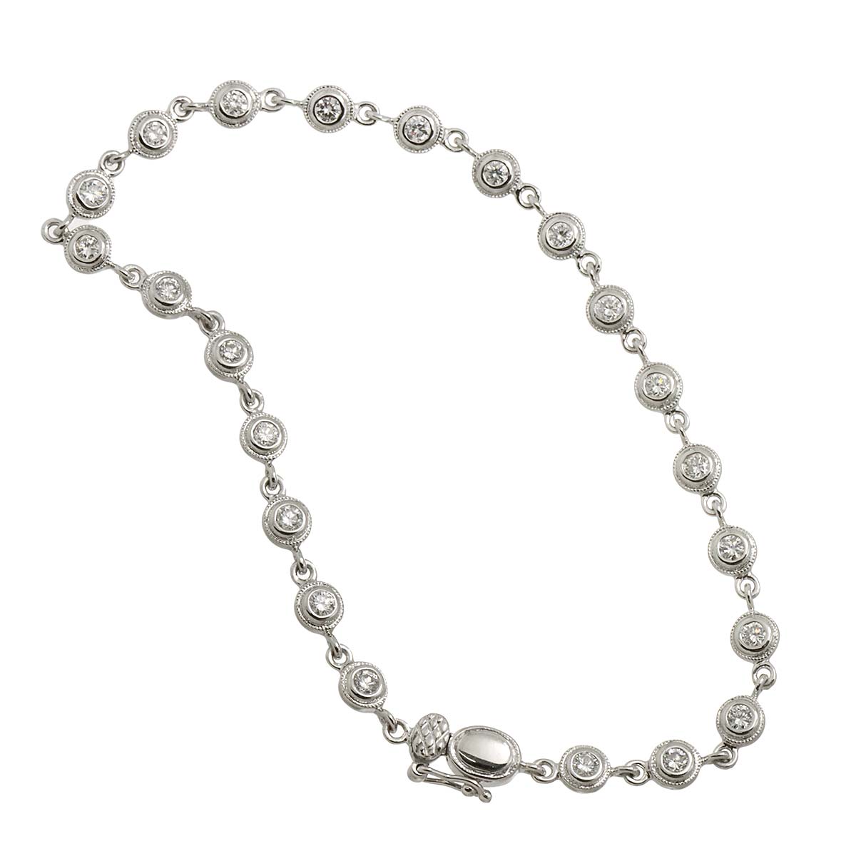 Diamond 1.00ct Bracelet 18K K18 WG White Gold 750