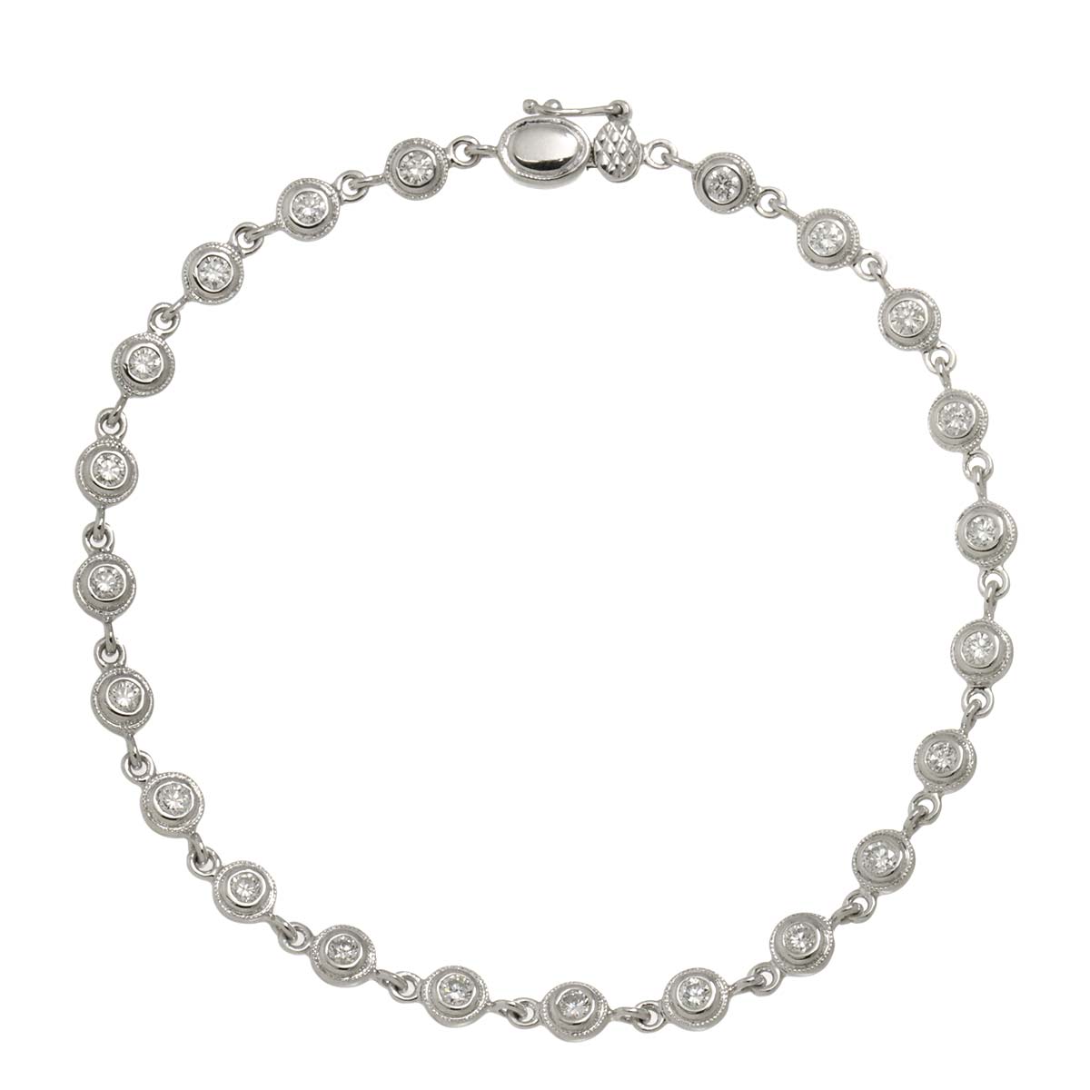 Diamond 1.00ct Bracelet 18K K18 WG White Gold 750