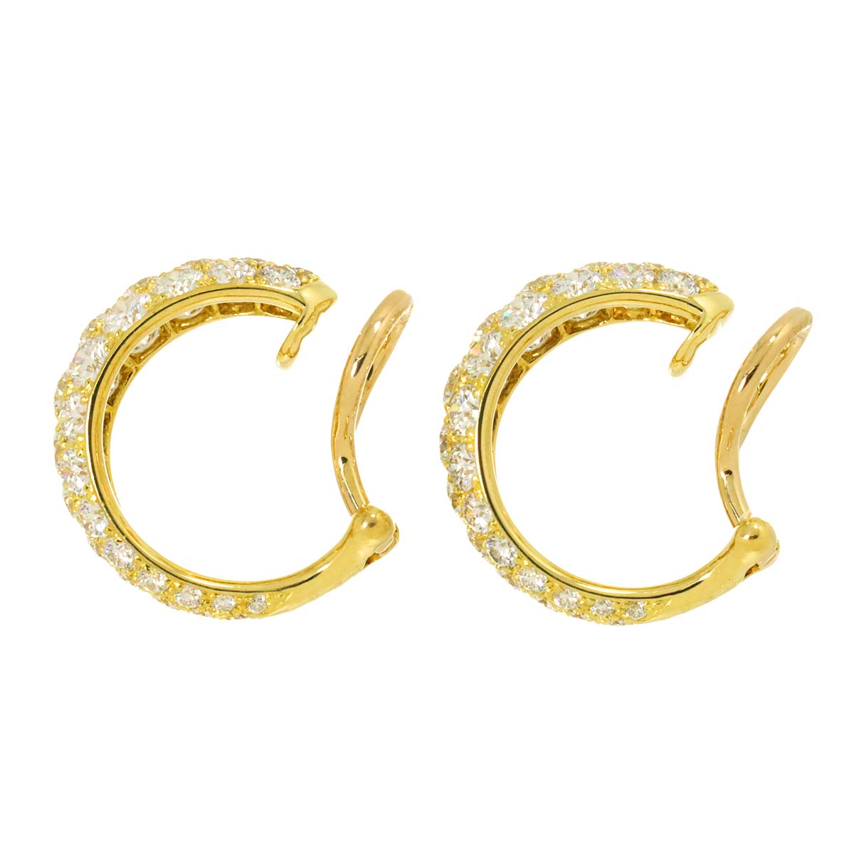 Diamond 1.310ct/1.291ct Earrings 18K Yellow Gold 750