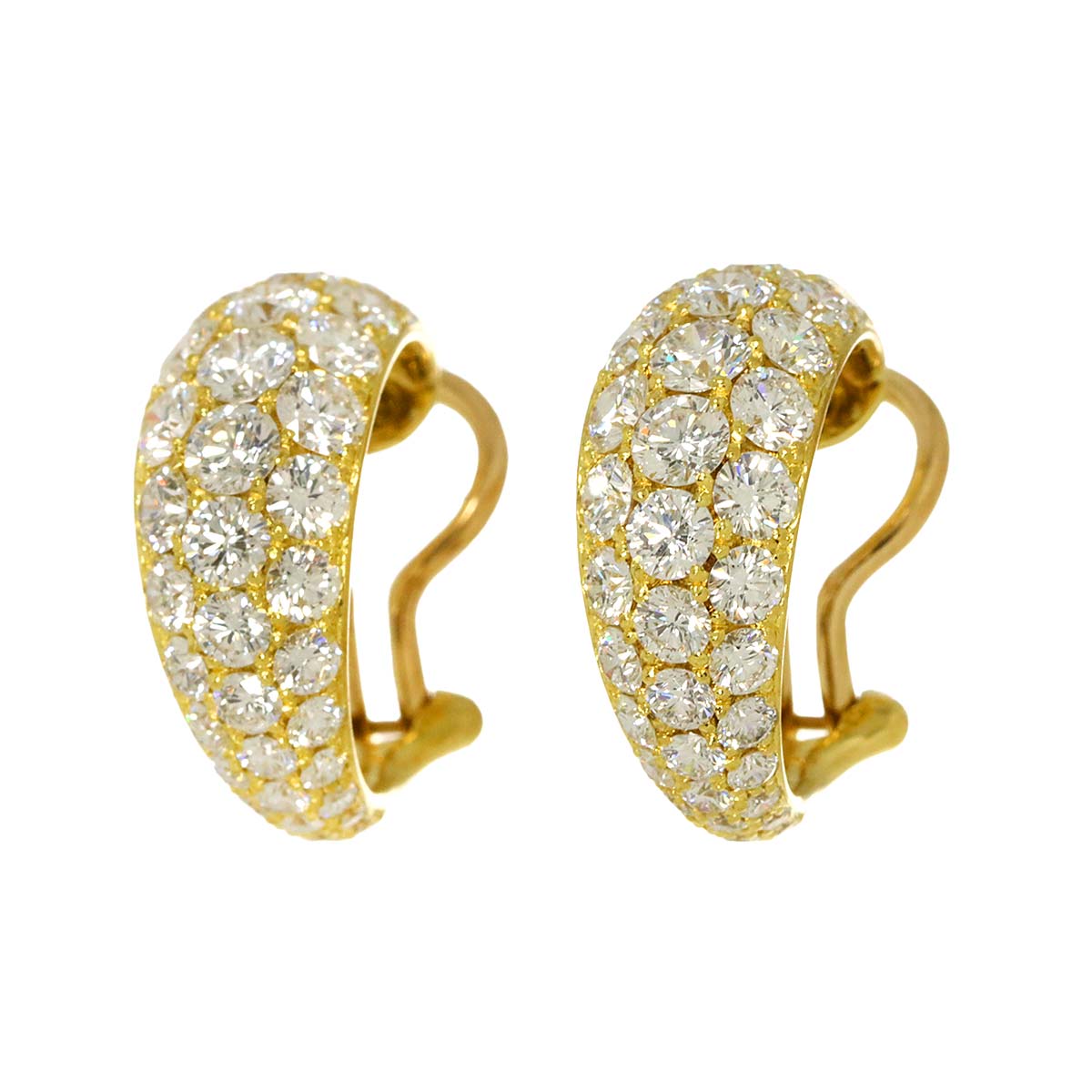 Diamond 1.310ct/1.291ct Earrings 18K Yellow Gold 750