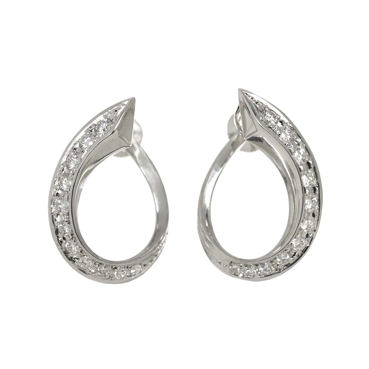 Diamond 0.25ct/0.25ct Earrings 18K White Gold 750