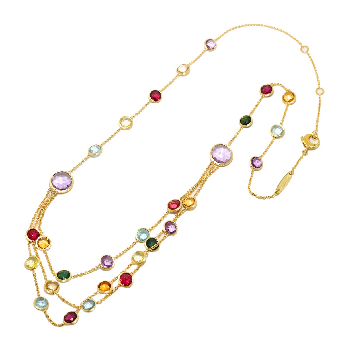 Multi Stone Necklace 18K Yellow Gold 750