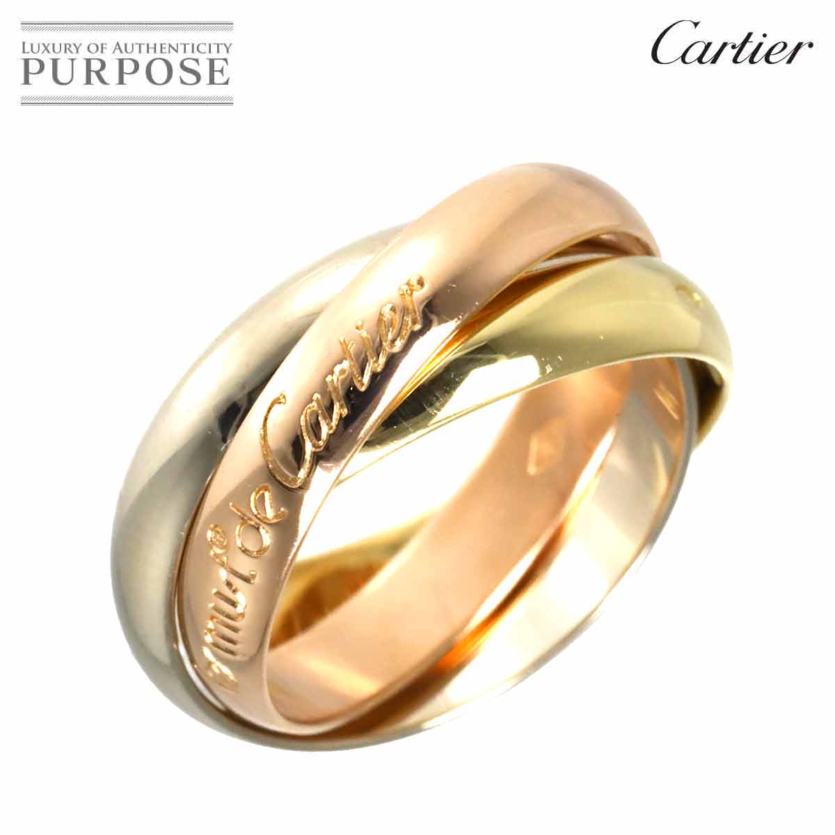 Trinity MM Ring 18K YG WG PG 750 Size50 5.25(US)