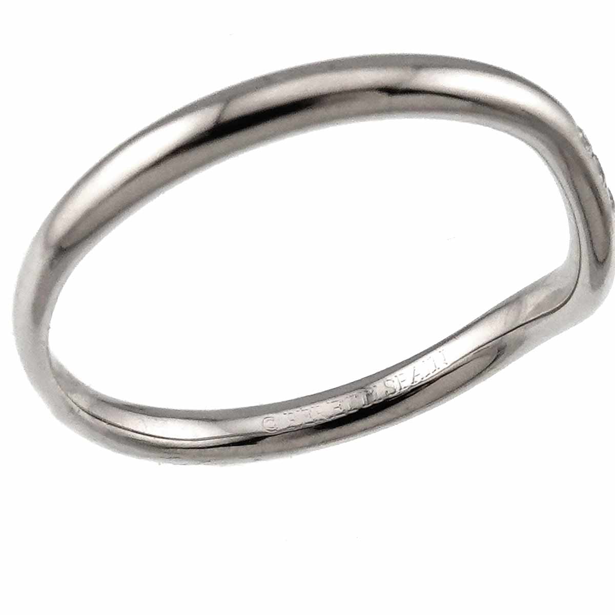 Curved Band Diamond Ring Platinum size7.25(US)