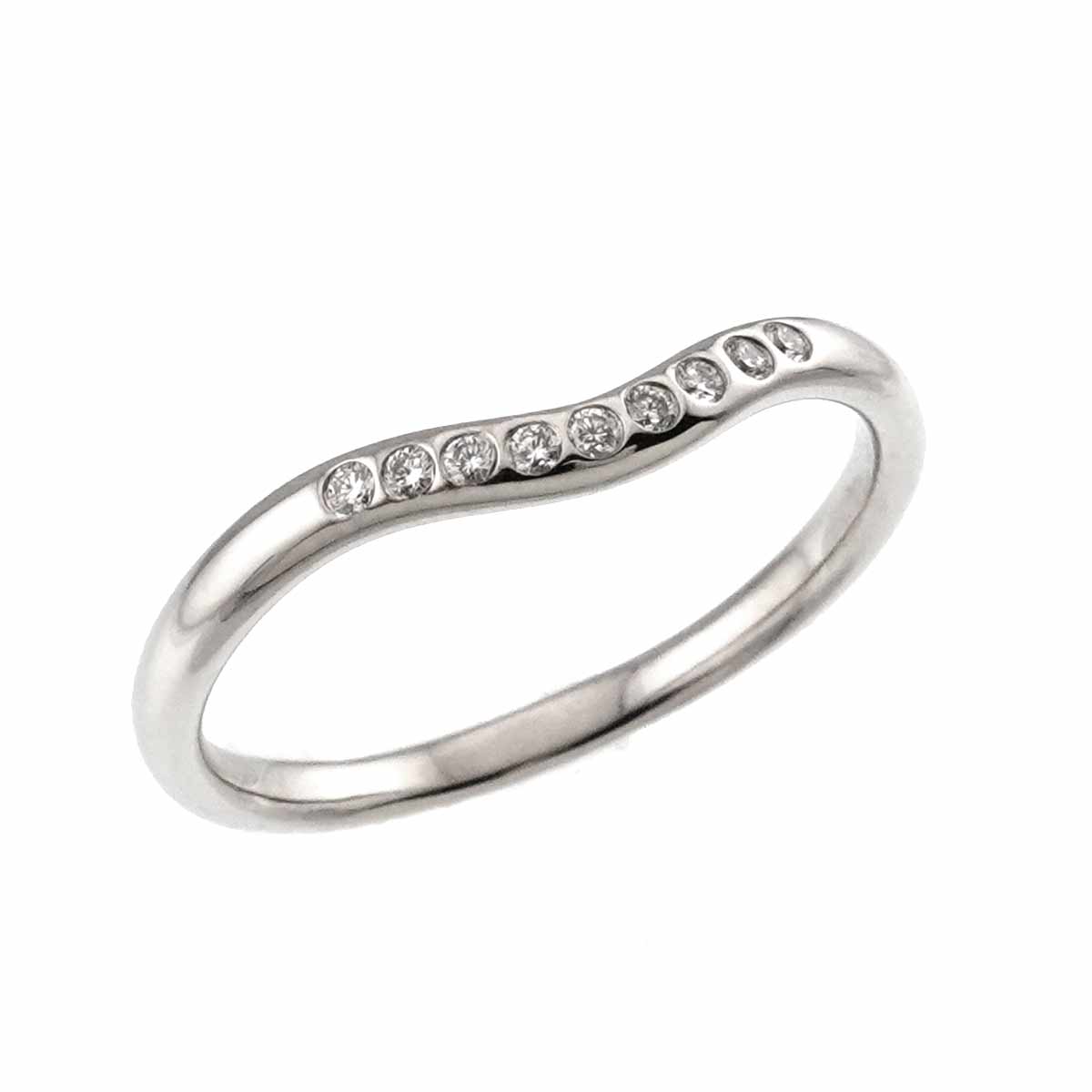 Curved Band Diamond Ring Platinum size7.25(US)