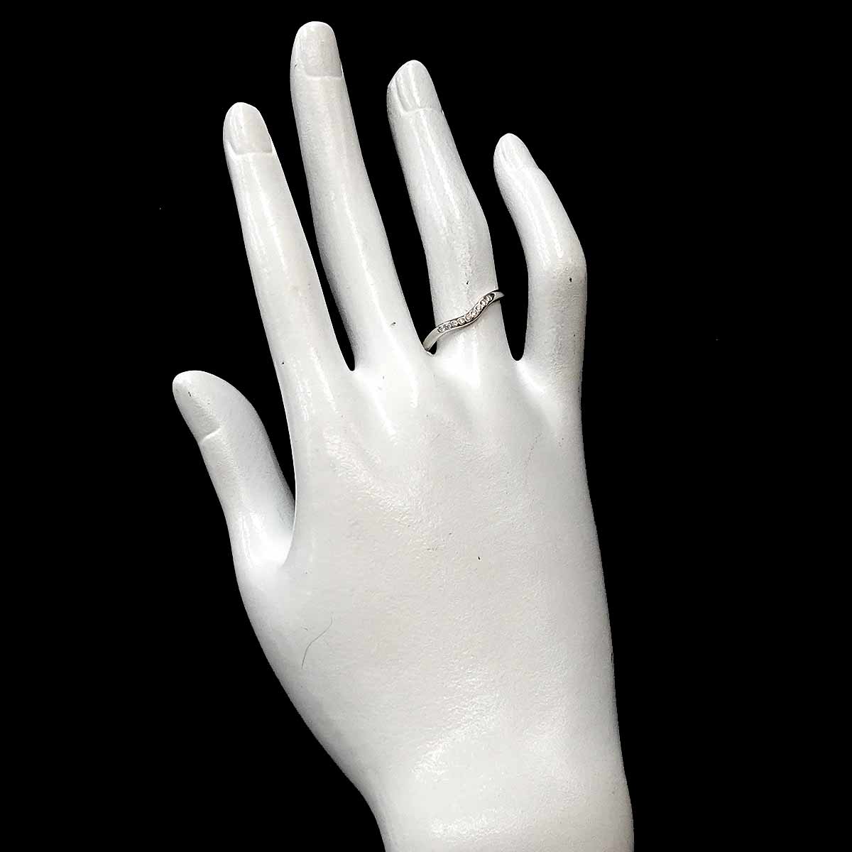Curved Band Diamond Ring Platinum size7.25(US)