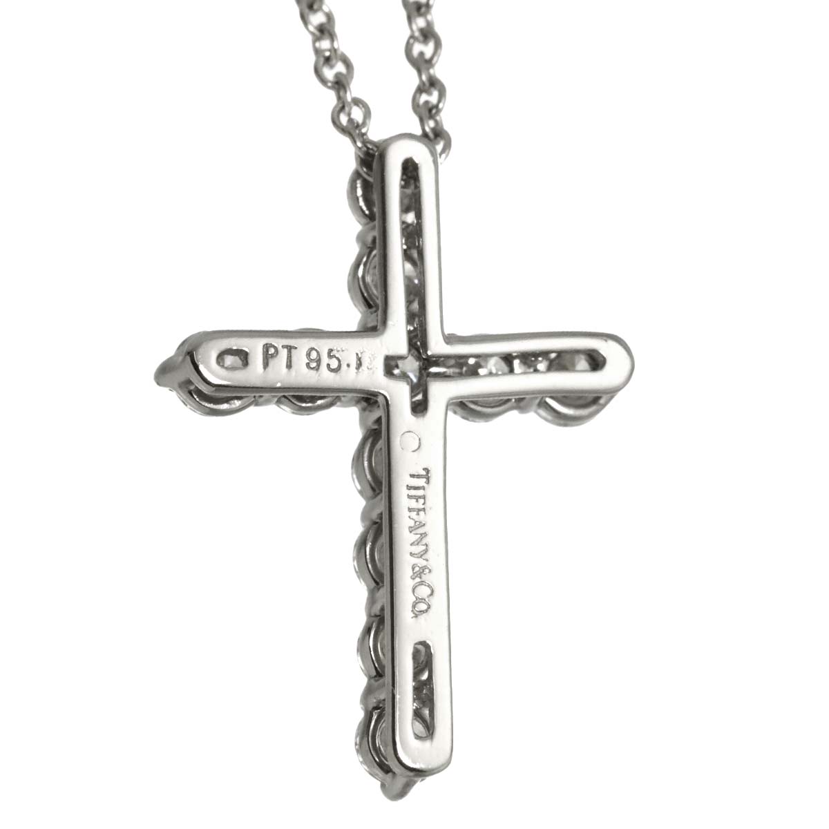 Small Cross Diamond Necklace Platinum