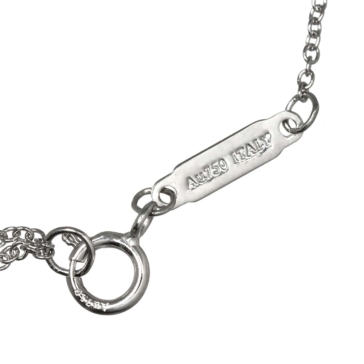 T Smile Necklace SM 18K White Gold 750