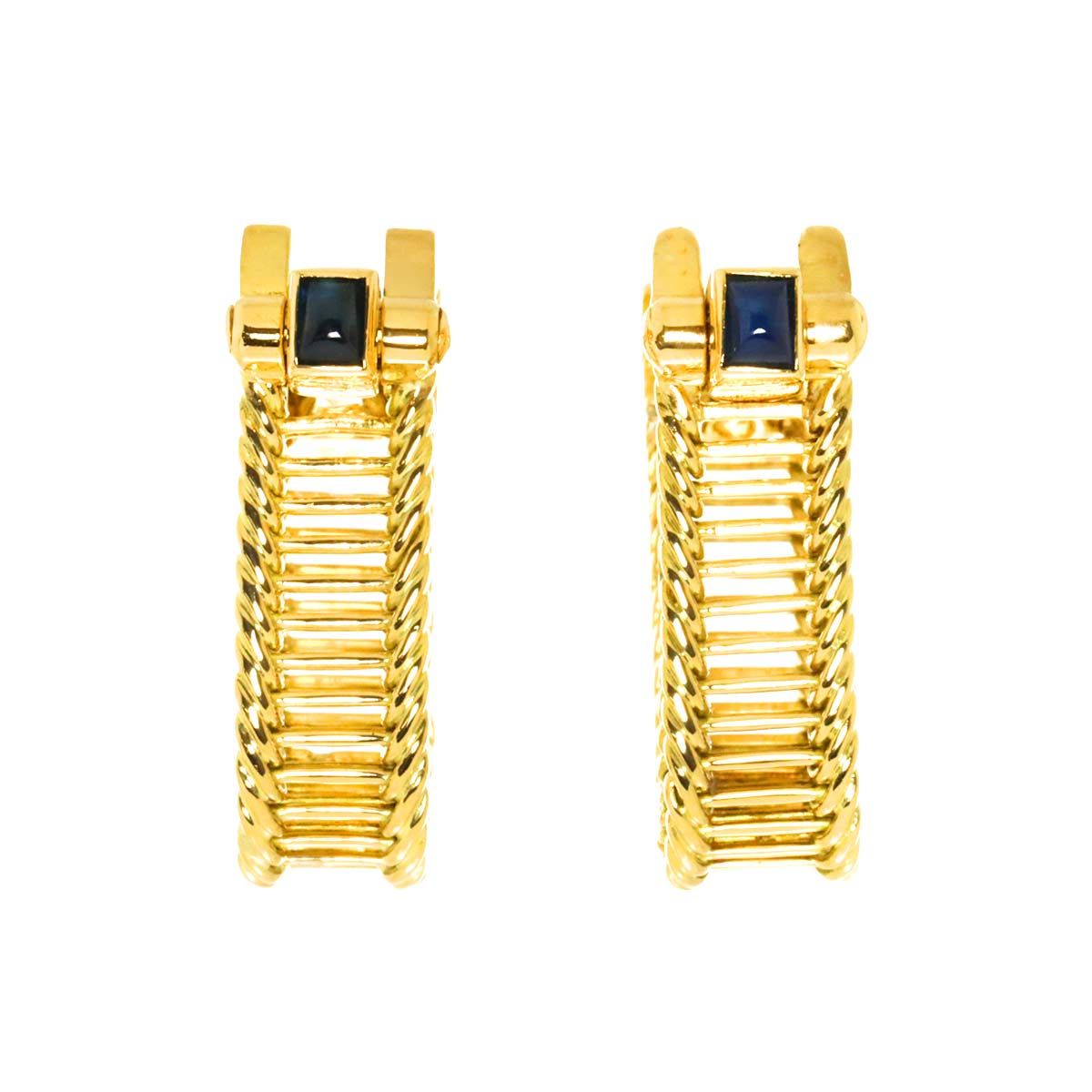 Sapphire Cuff links 18K Yellow Gold 750