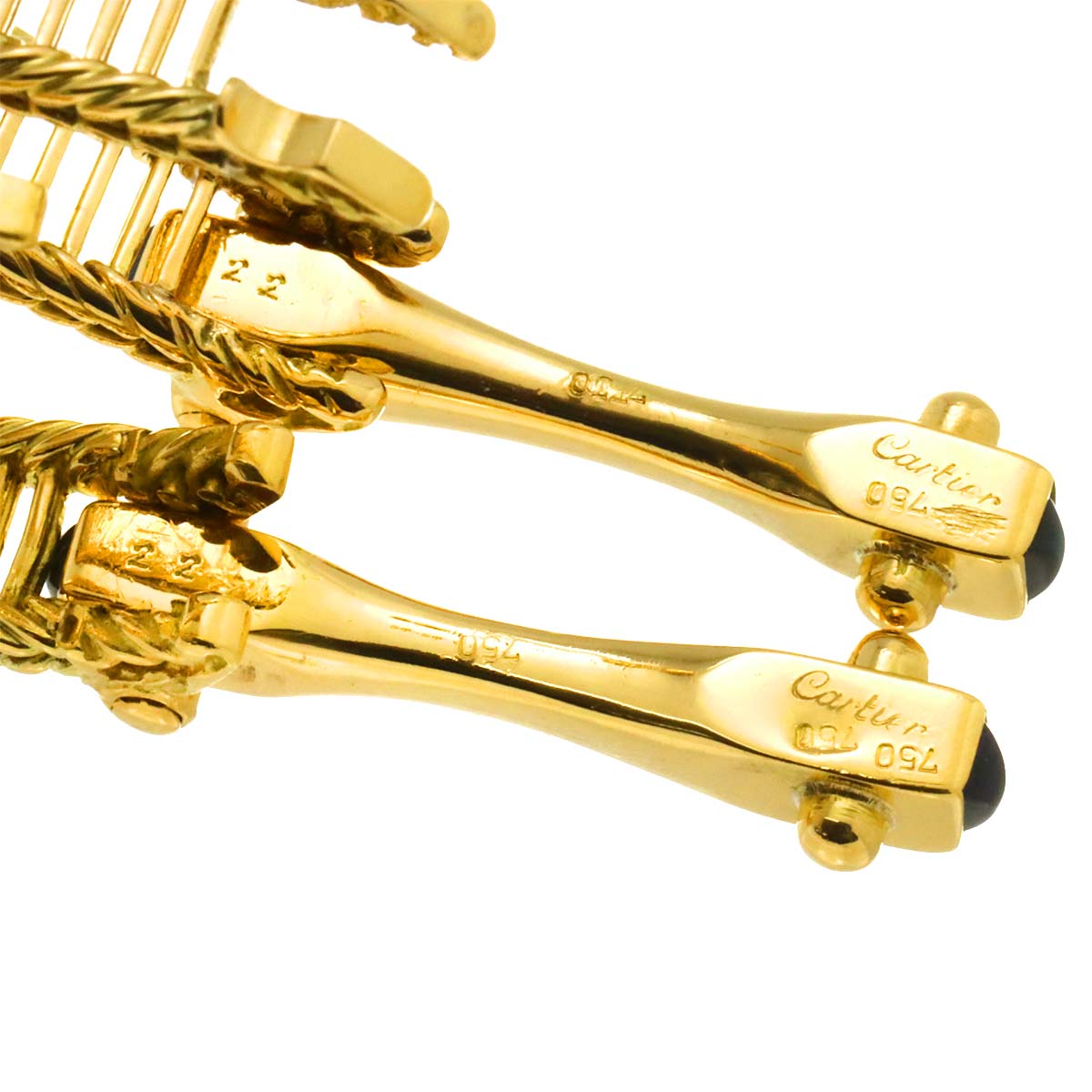 Sapphire Cuff links 18K Yellow Gold 750