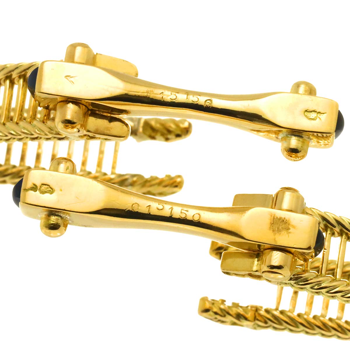 Sapphire Cuff links 18K Yellow Gold 750