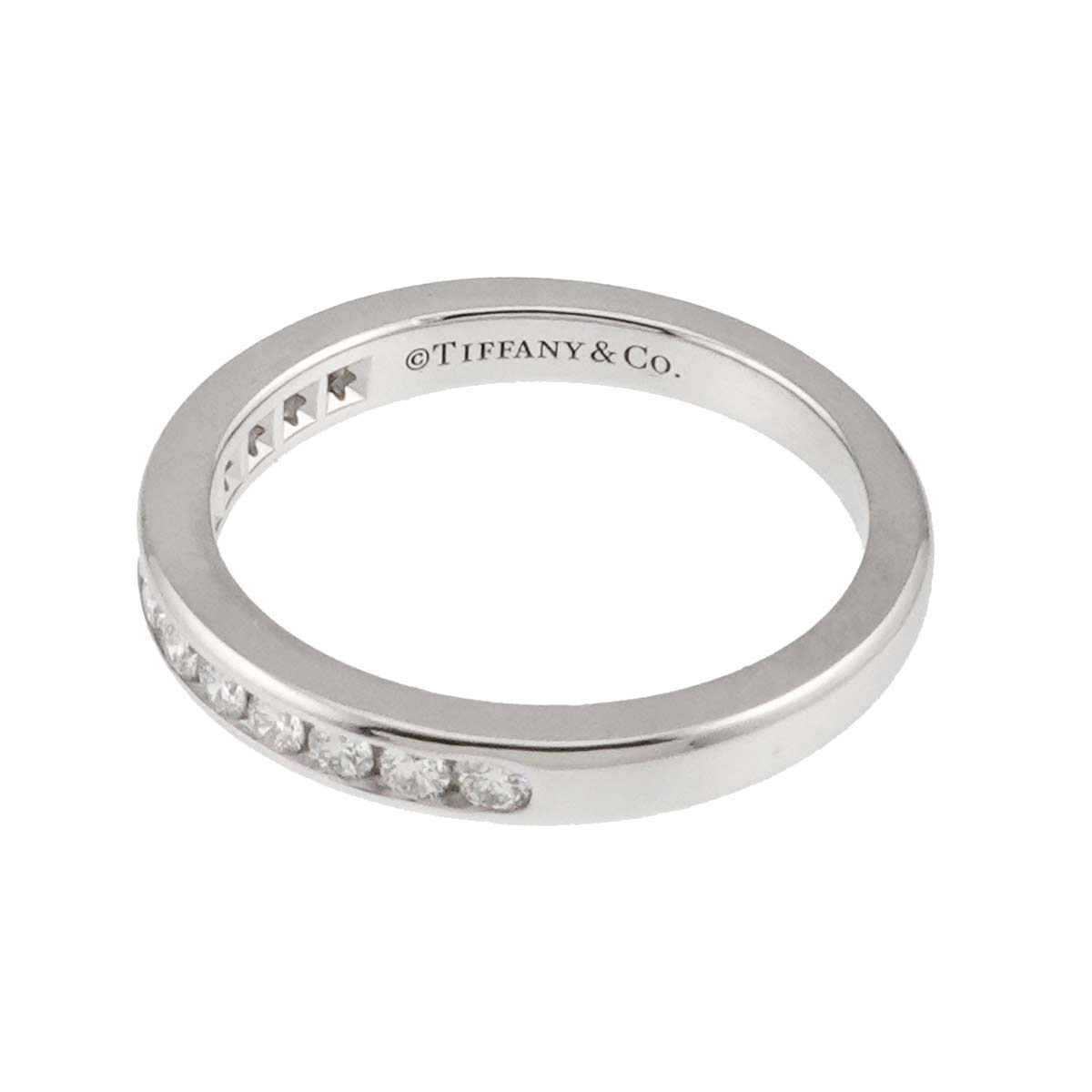 Half Diamond Ring Diamond Platinum Size4.5(US)