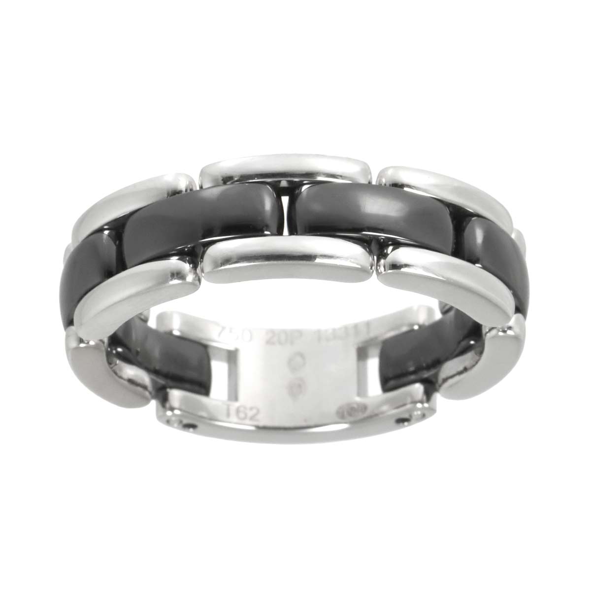 ULTRA MM Ring Black Ceramic 18K WG 750 Size62 9.75-10(US)