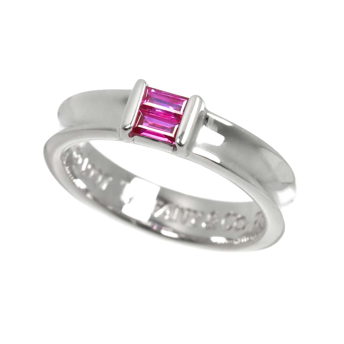 Stacking Ruby Ring 18K White Gold 750 Size5.75-6(US)