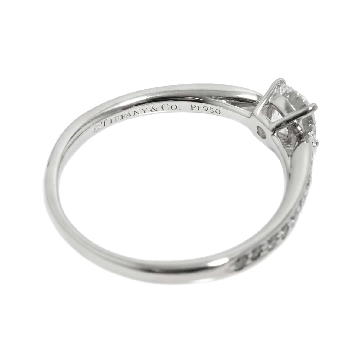 Diamond 0.43ct F/VVS1/3EX Ring Pt Platinum Size5.25(US)