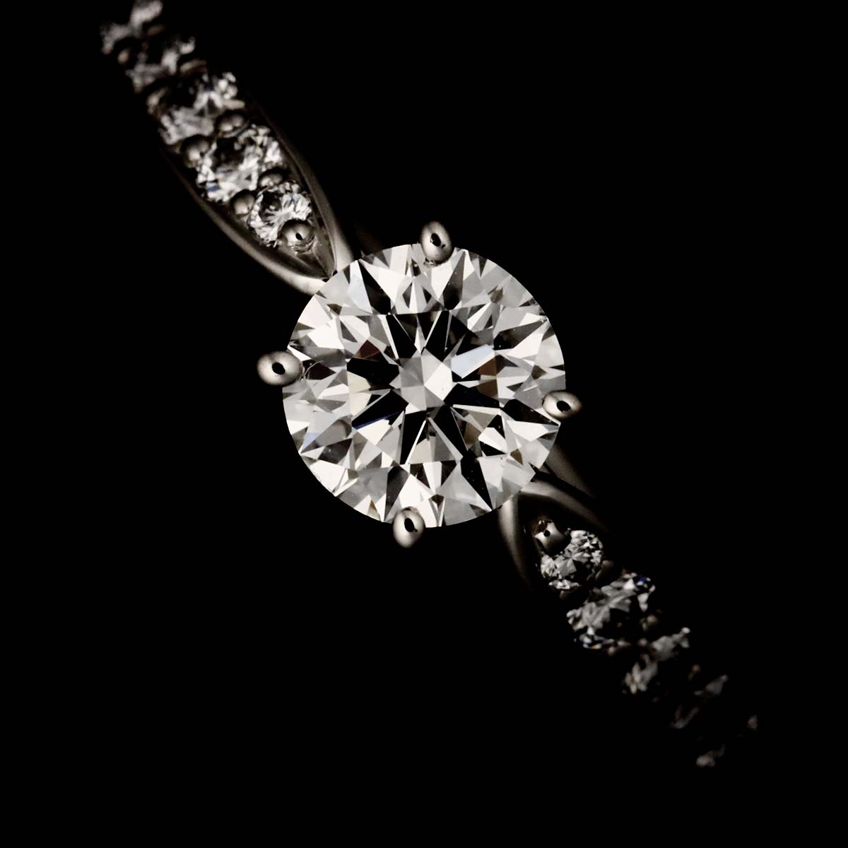 Diamond 0.43ct F/VVS1/3EX Ring Pt Platinum Size5.25(US)