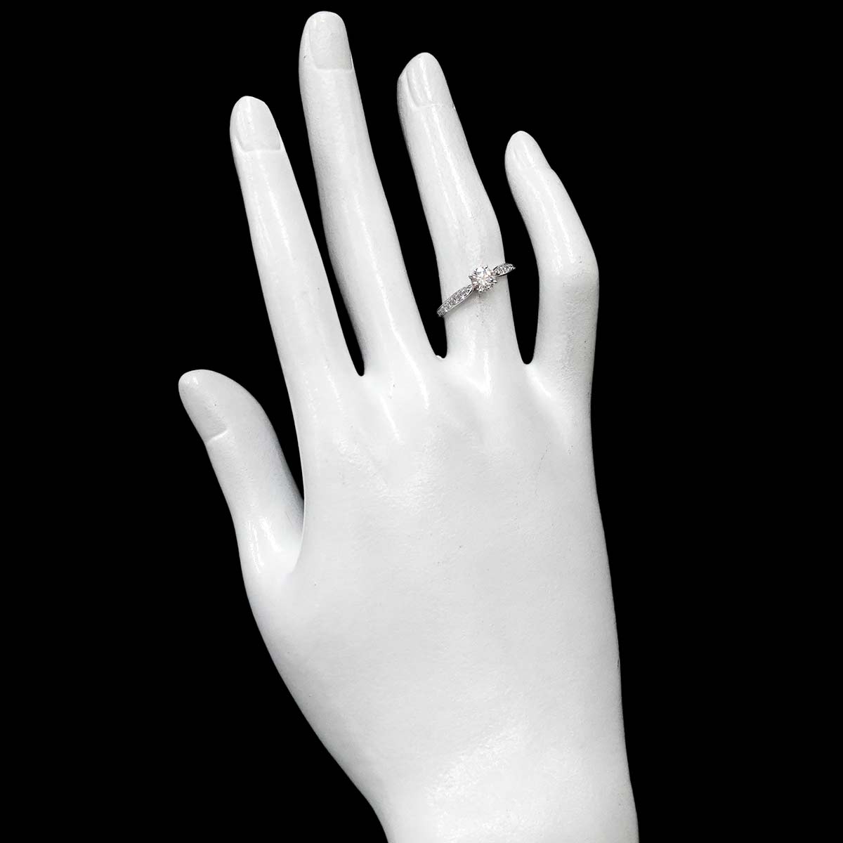 Diamond 0.43ct F/VVS1/3EX Ring Pt Platinum Size5.25(US)