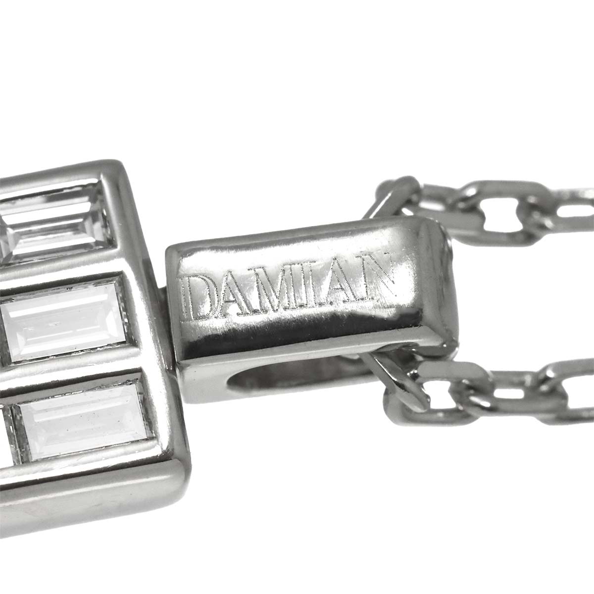 Cross Diamond Necklace 18K WG 750