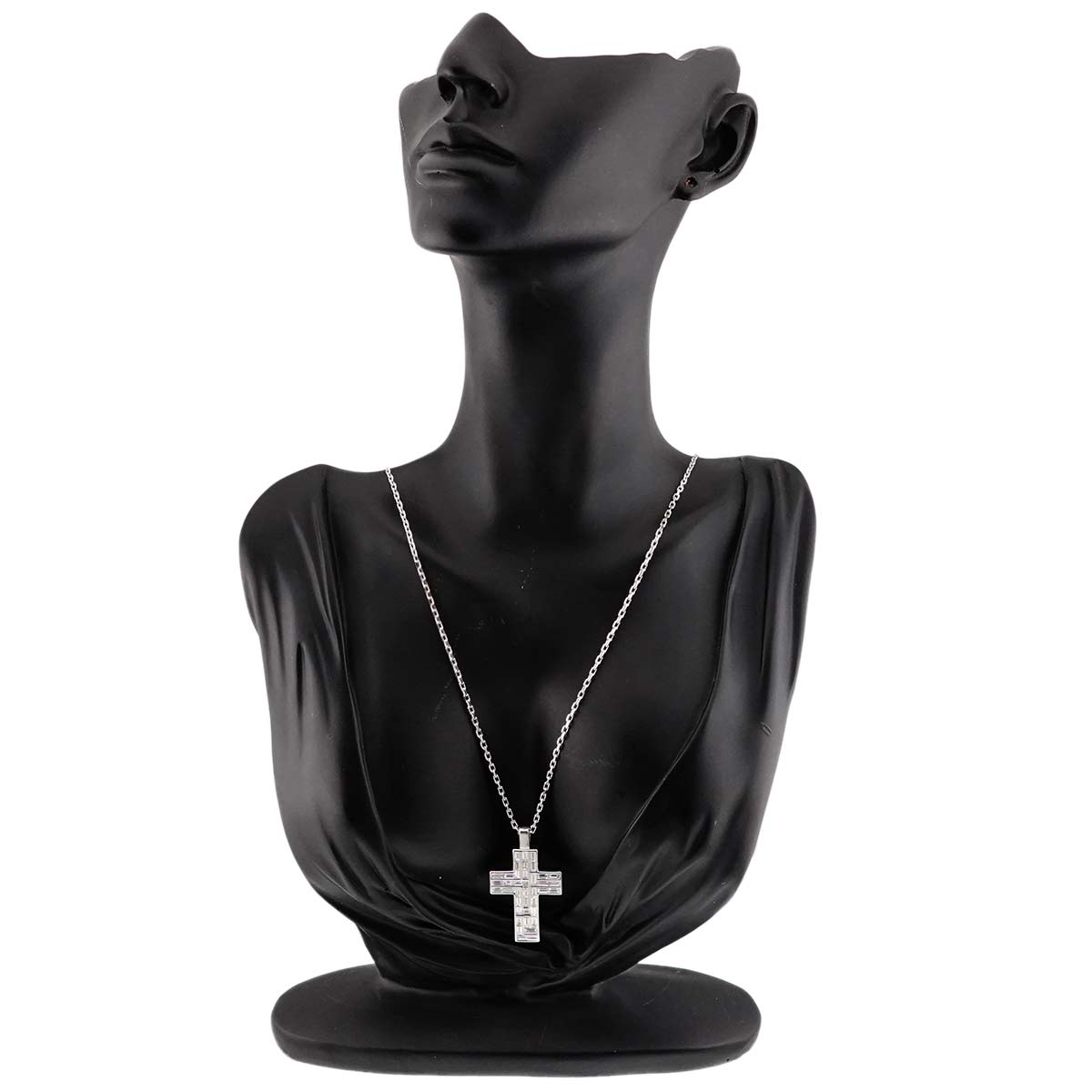 Cross Diamond Necklace 18K WG 750