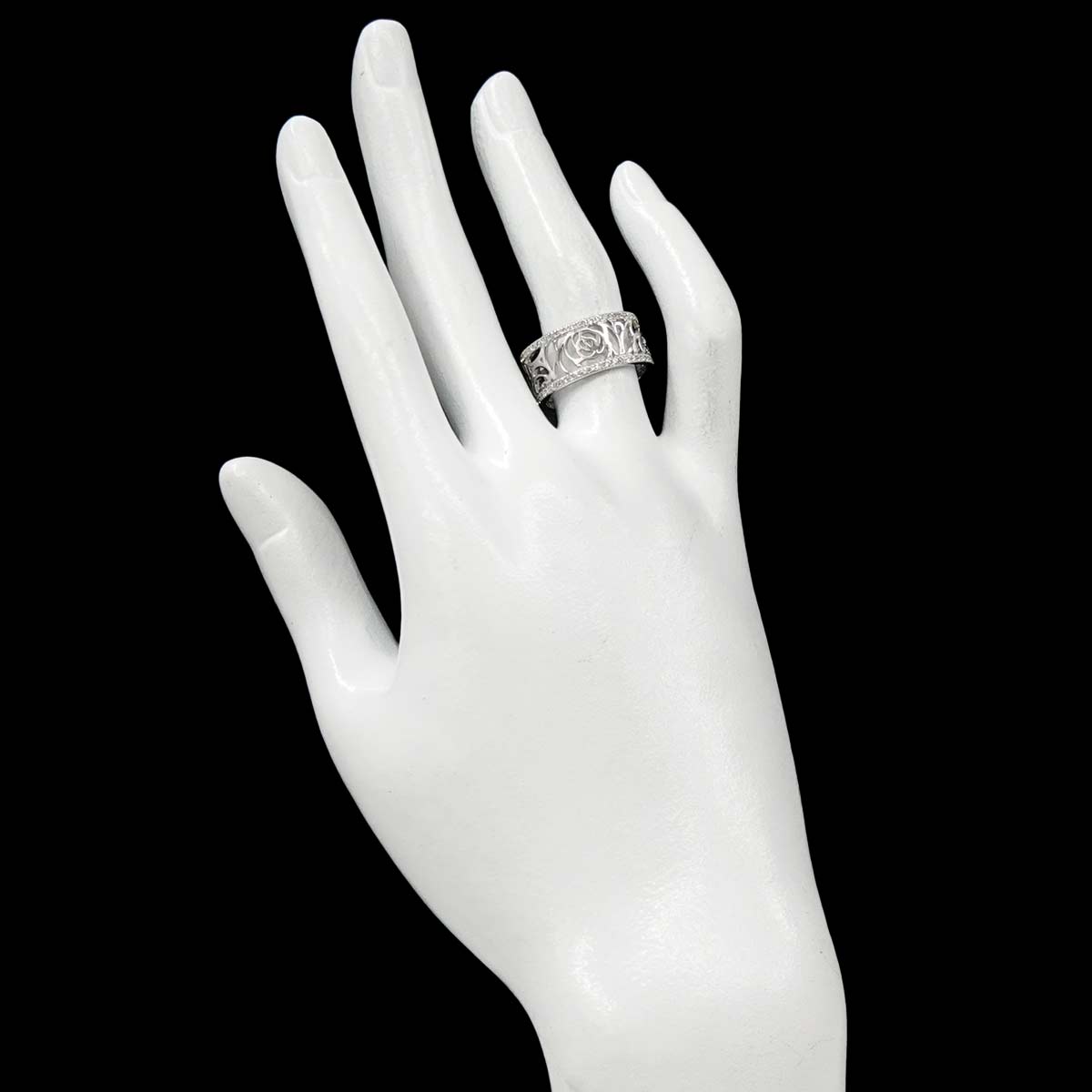 Camellia Diamond MM Ring 18K White Gold 750 size53 6.25-6.5(US)