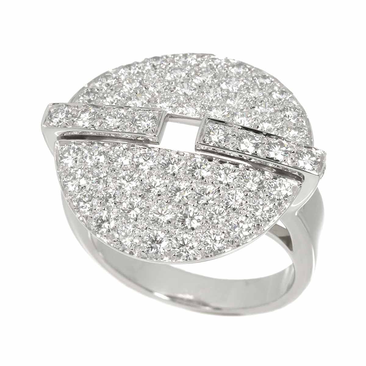 Diamond Ring 18K WG 750 size49 4.75-5(US)