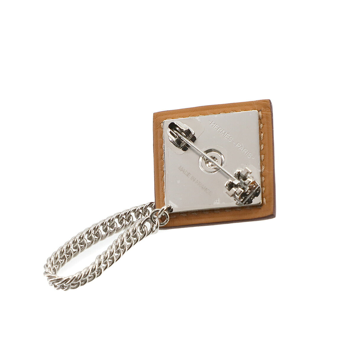 Gourmette Equestre Brooch Veau Swift Gold Silver Accessory