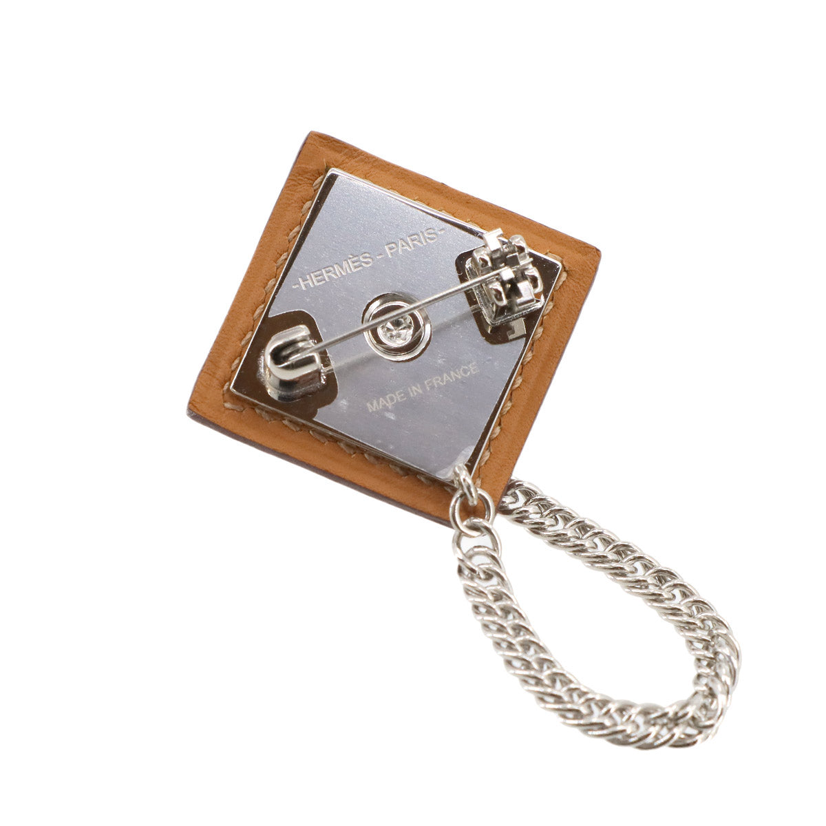 Gourmette Equestre Brooch Veau Swift Gold Silver Accessory