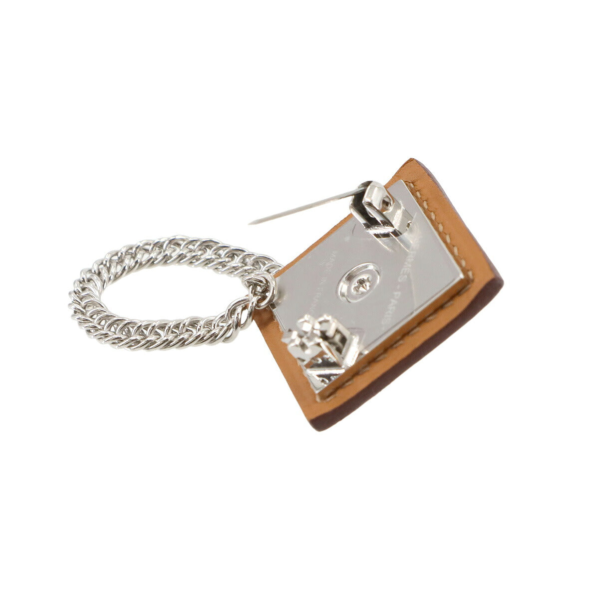 Gourmette Equestre Brooch Veau Swift Gold Silver Accessory