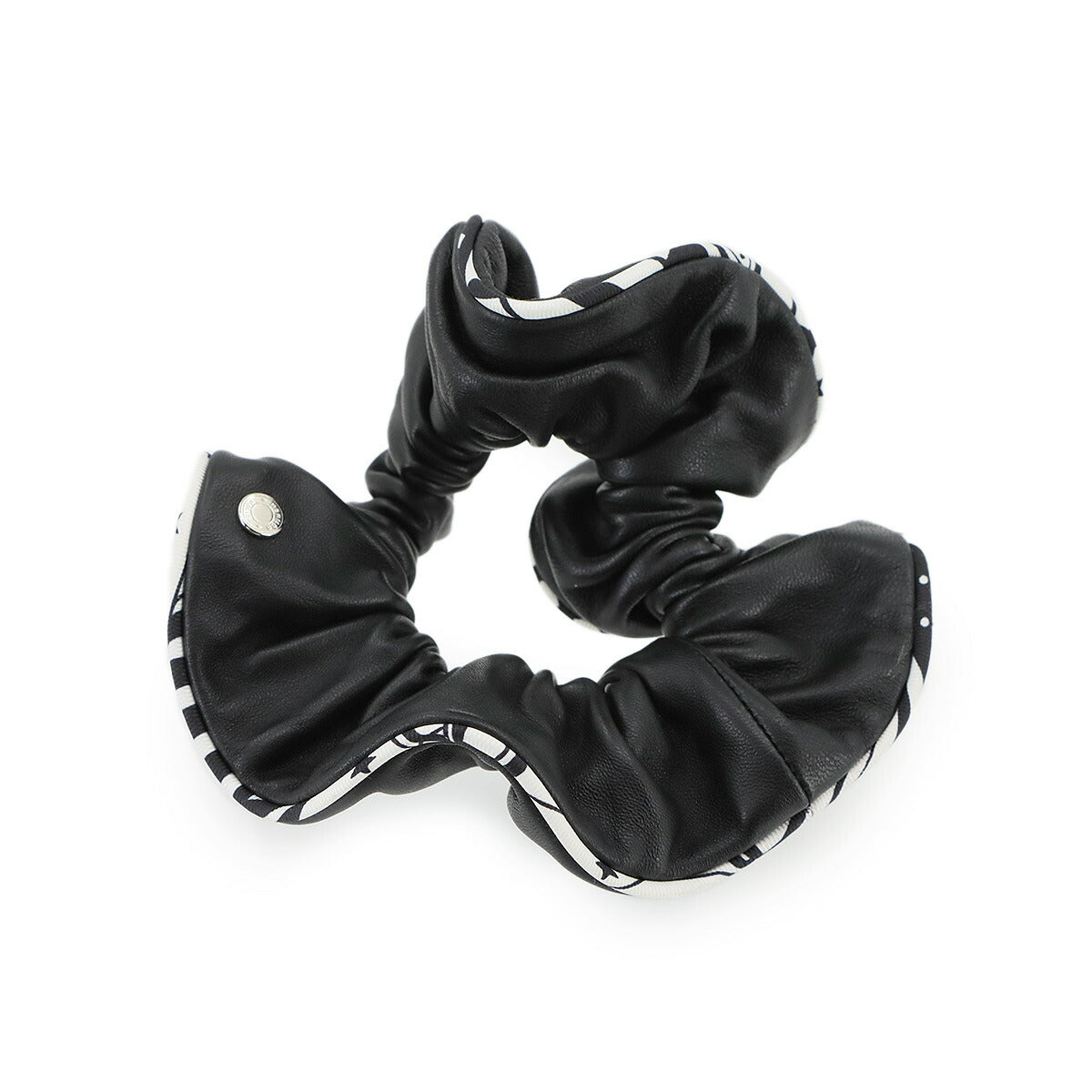 Claudia Scrunchie Agneaunappalize Black White Hair Accessory