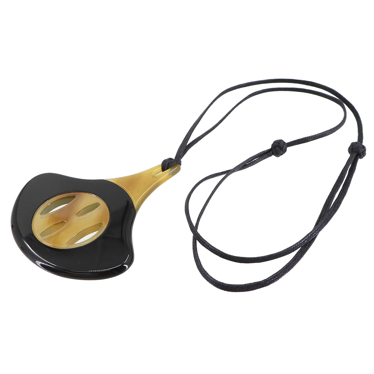 Buffalo Horn Necklace Lacquer Black Brown Accessory