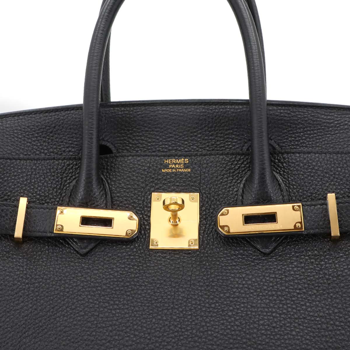 Birkin 30 Togo Leather Black Hand Bag Purse