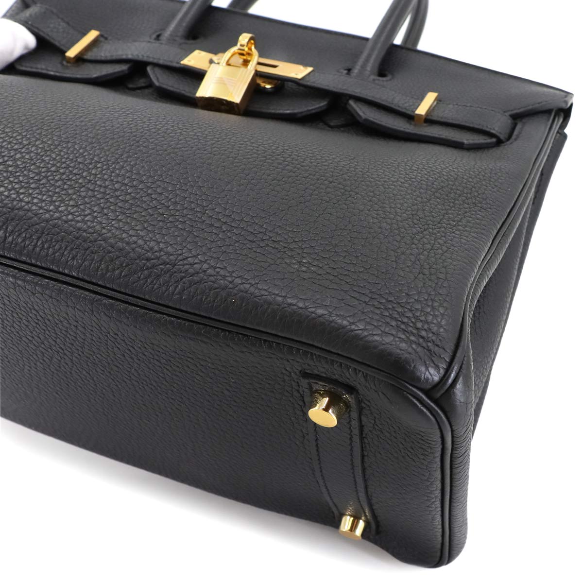 Birkin 30 Togo Leather Black Hand Bag Purse