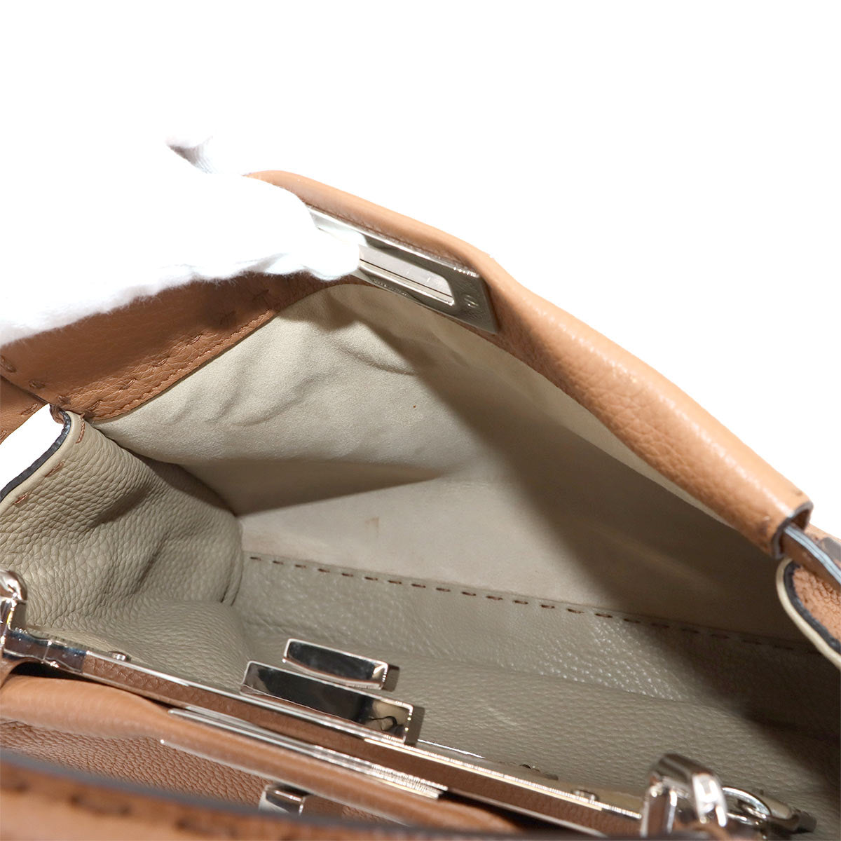 Selleria Peekaboo Regular 2way Hand Bag Leather Brown 8BN290