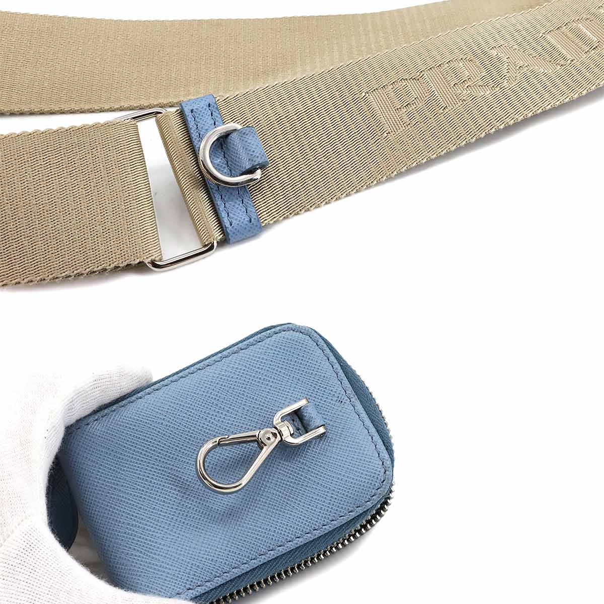 Galleria Mini Hand Shoulder Bag Saffiano Leather Blue 1BA296
