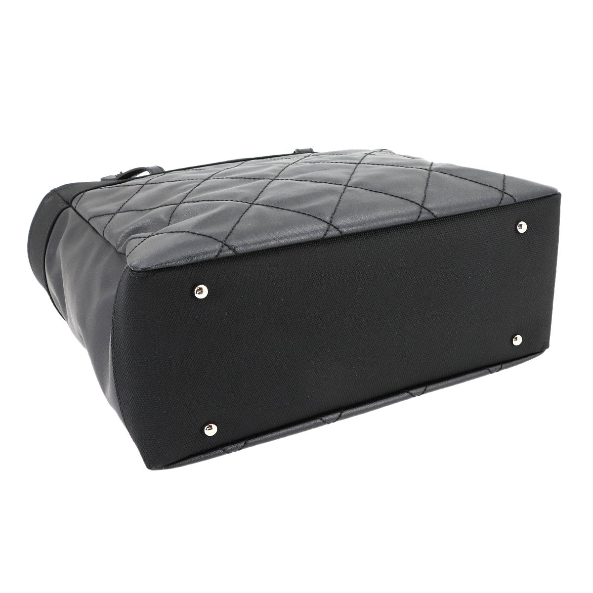 Paris Biarritz MM Tote Bag PVC Nylon Leather Black A34209