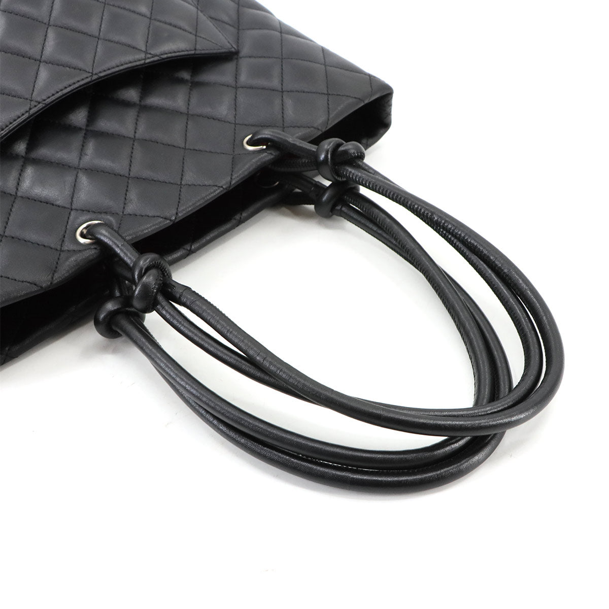 Cambon Line Medium Tote Bag Leather Black A25167 Purse