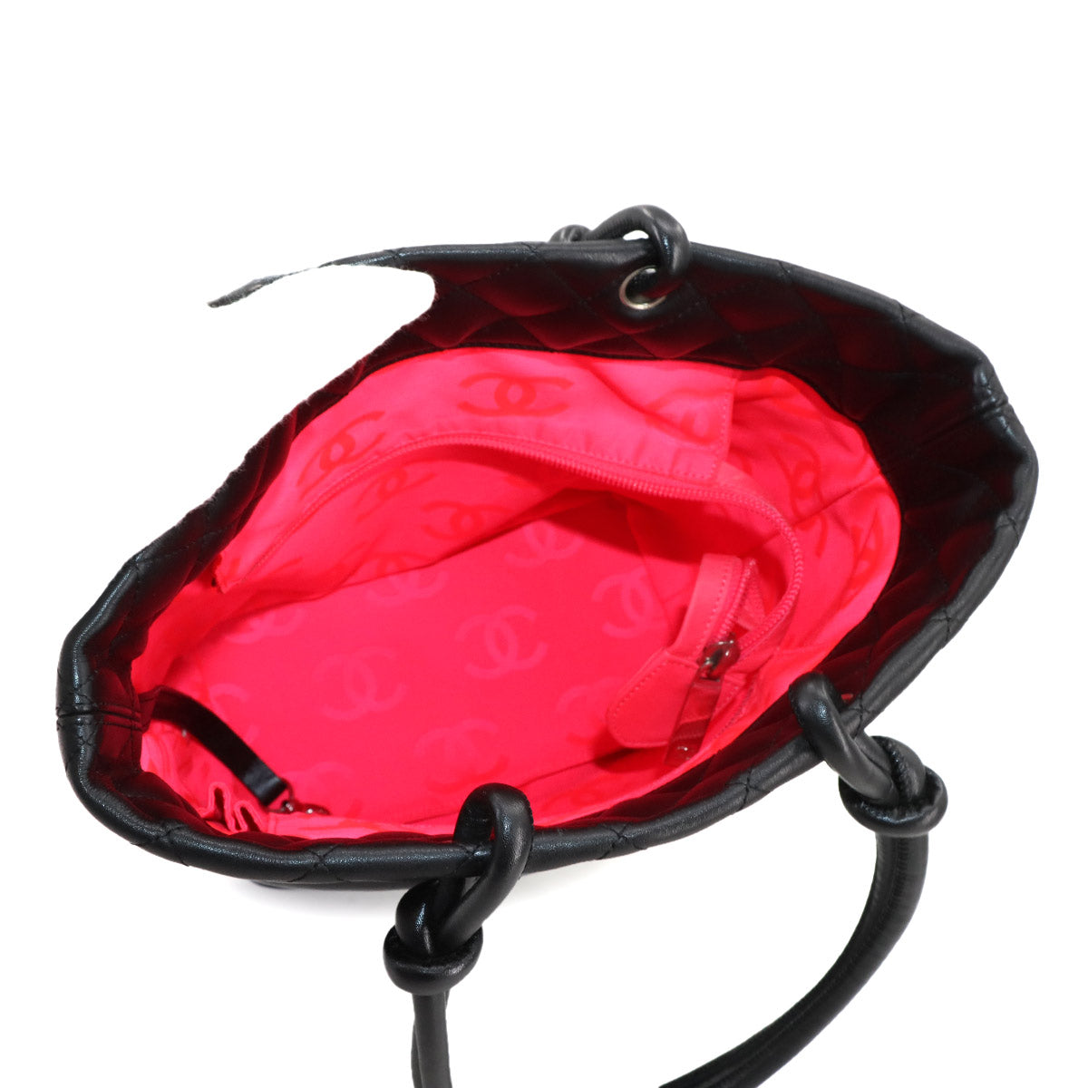 Cambon Line Medium Tote Bag Leather Black A25167 Purse