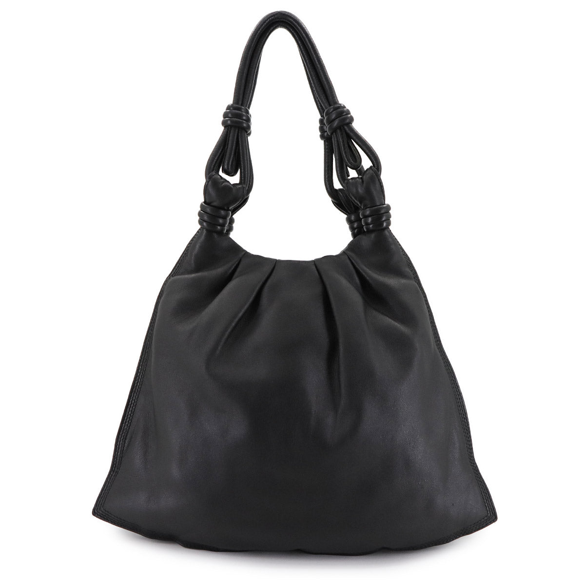 Anagram Hand Bag Leather Black Purse