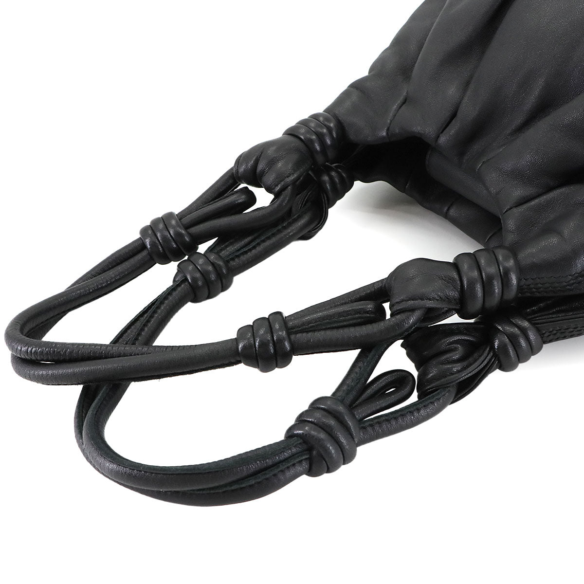 Anagram Hand Bag Leather Black Purse