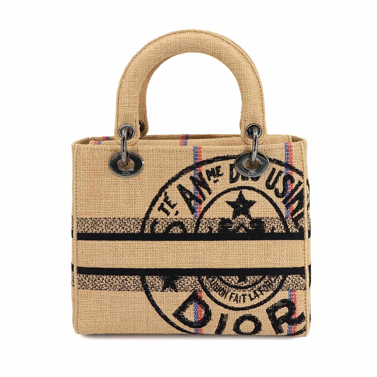 Lady D-Lite Medium Hand Shoulder Bag Jute Beige