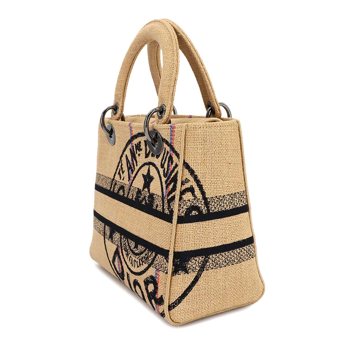 Lady D-Lite Medium Hand Shoulder Bag Jute Beige