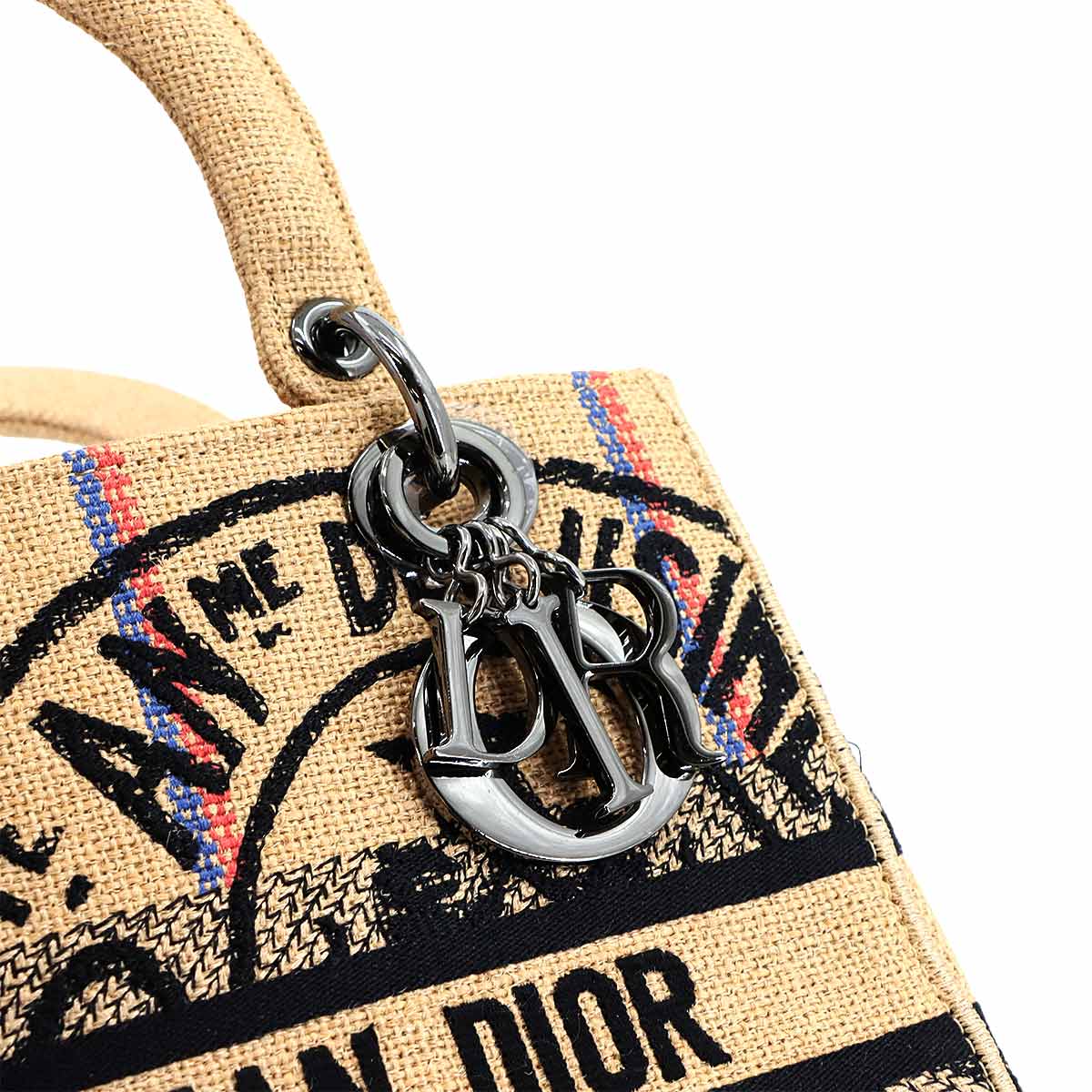 Lady D-Lite Medium Hand Shoulder Bag Jute Beige