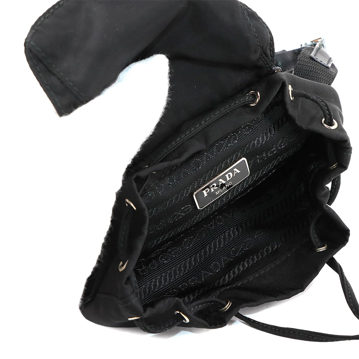 Mini Chain Shoulder Bag Nylon Leather Black BZ0029 Backpack