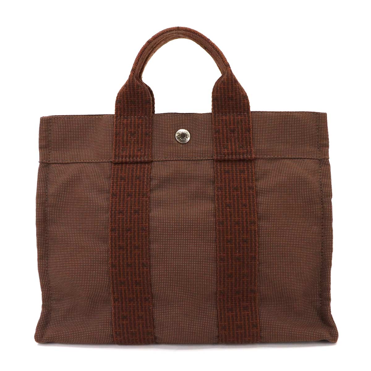 Herline Tote PM Bag Canvas Brown Unisex Purse