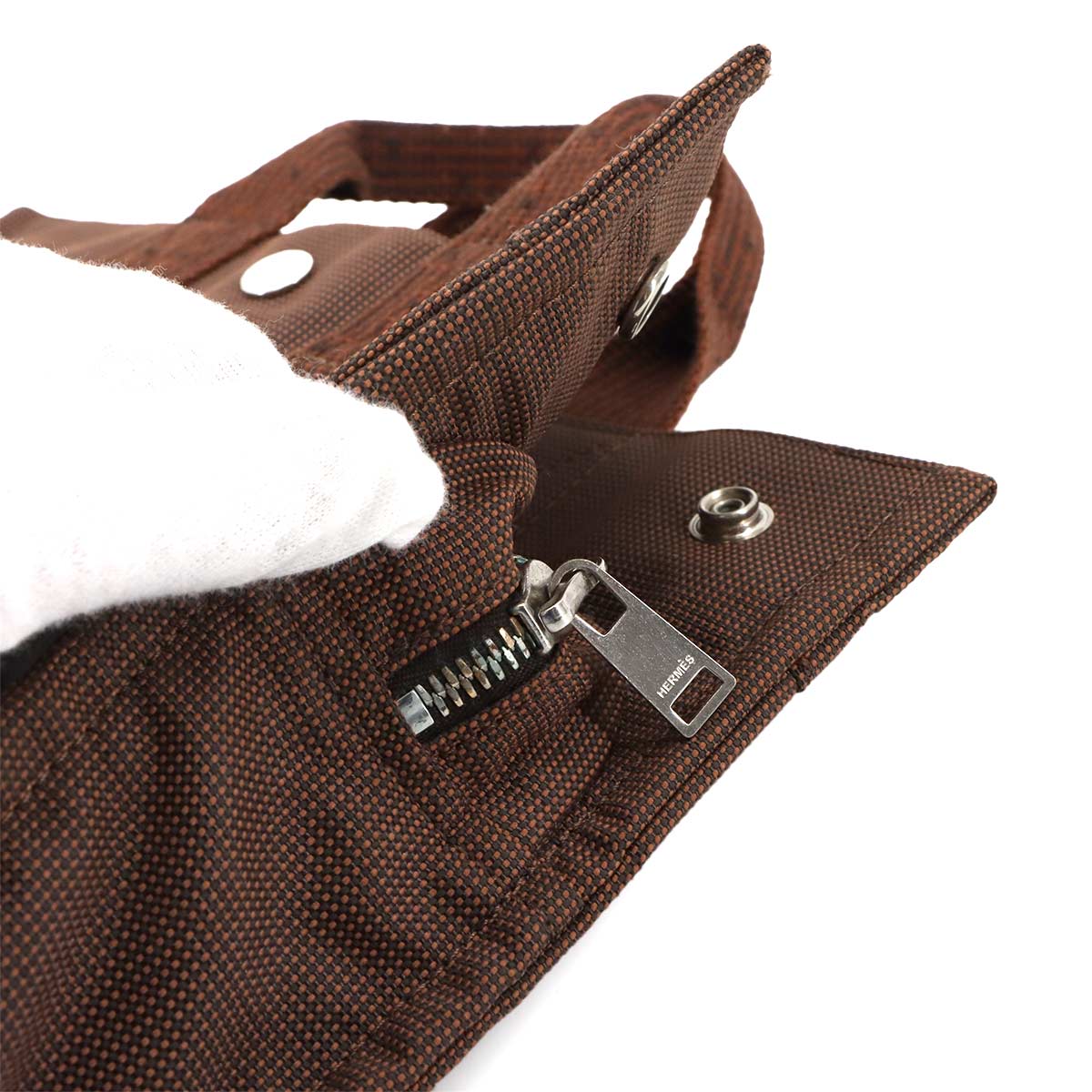 Herline Tote PM Bag Canvas Brown Unisex Purse